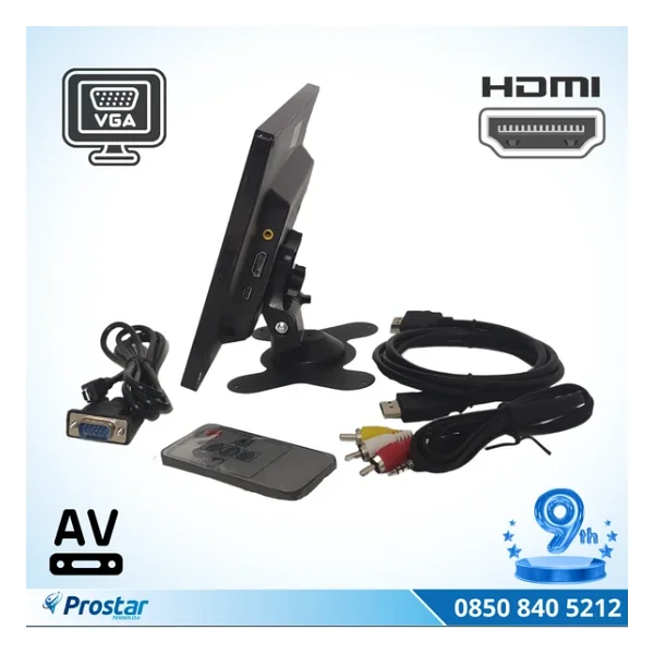 Araç İçi Monitör 9" Vga - Hdmı - Av Girişli Tft Lcd Büyük Ekran - Görsel 7