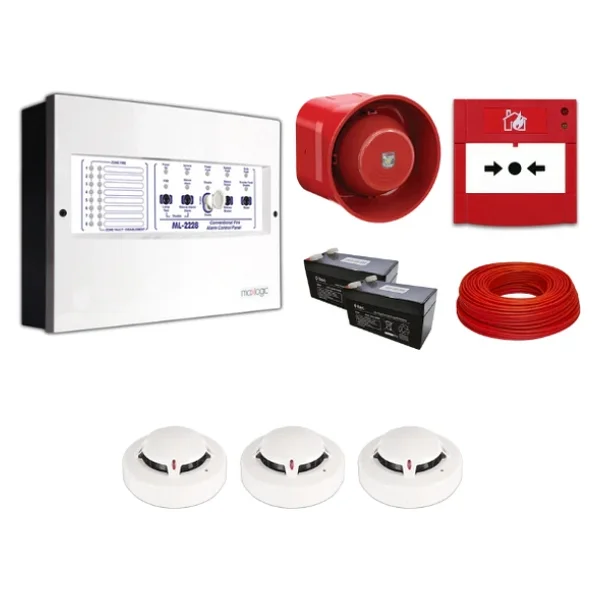 Mavigard Maxlogic 3'lü Konvansiyonel Yangın Alarm Seti 100 Metre Kablo Dahil - Görsel 4