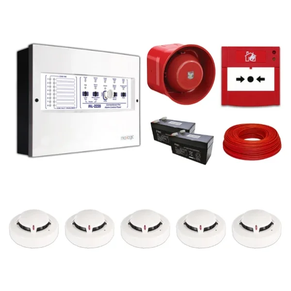 Mavigard Maxlogic 5'li Konvansiyonel Yangın Alarm Seti 100 Metre Kablo Dahil - Görsel 4