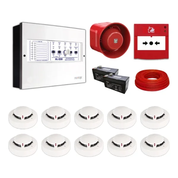 Mavigard Maxlogic 10'lu Konvansiyonel Yangın Alarm Seti 100 Metre Kablo Dahil - Görsel 4