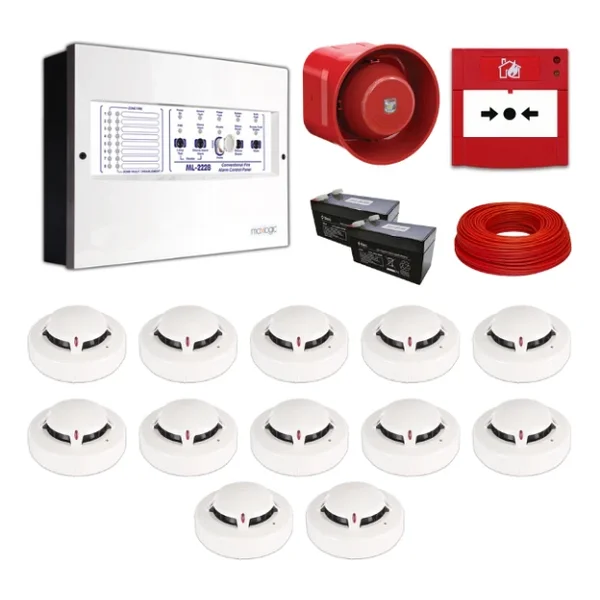 Mavigard Maxlogic 12'li Konvansiyonel Yangın Alarm Seti 100 Metre Kablo Dahil - Görsel 4