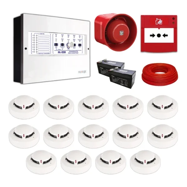 Mavigard Maxlogic 14'lü Konvansiyonel Yangın Alarm Seti 100 Metre Kablo Dahil - Görsel 4