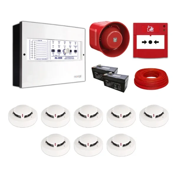 Mavigard Maxlogic 8'li Konvansiyonel Yangın Alarm Seti 100 Metre Kablo Dahil - Görsel 4