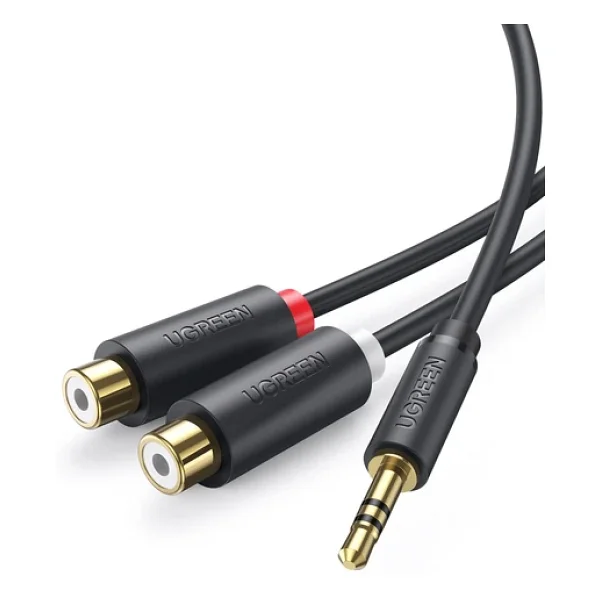 Ugreen 3.5mm Erkek - 2 Rca Dişi Jaklı Stereo Ses Kablosu Y Adaptörü Altın Kaplama Kulaklık Kablosu, 25cm, 10547 - Görsel 4