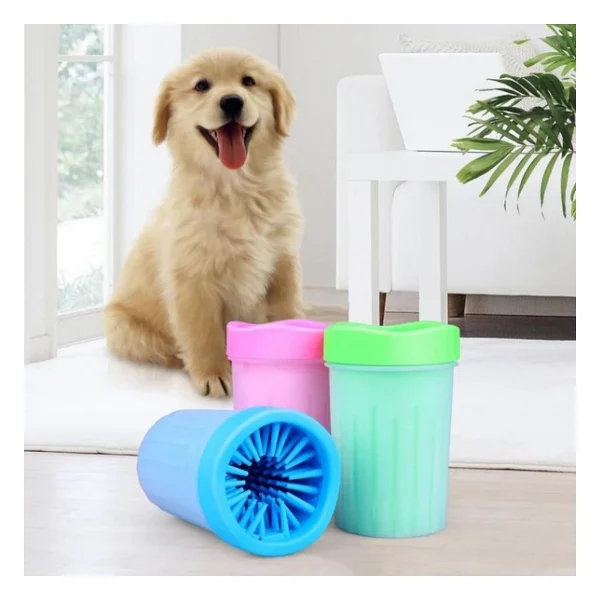 Silikon Jel Fırçalı Kedi Köpek Pati Ayak Yıkama Temizleme Kovası (Küçük) (2818) - Görsel 6