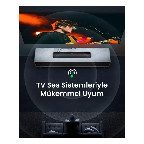 Ugreen 3.5 Mm Jack Girişi Aux To 2 Rca Ses Aktarma Kablosu 1 Metre, 10588 - Görsel 4