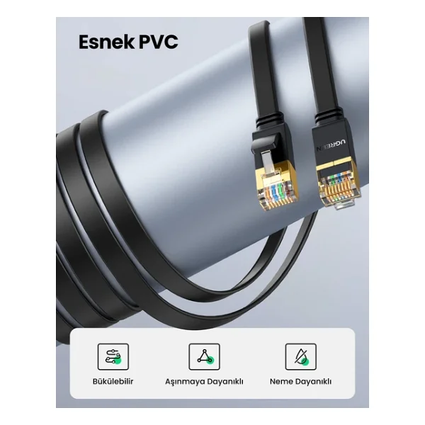 Ugreen 11260 Flat U/Ftp 1 M Cat7 Patch Kablo - Görsel 6
