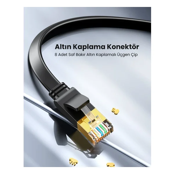 Ugreen 11260 Flat U/Ftp 1 M Cat7 Patch Kablo - Görsel 7