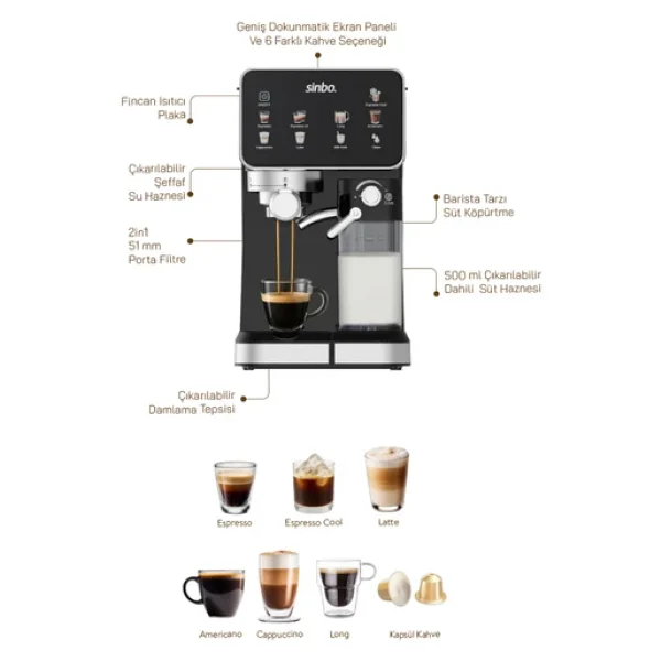 Sinbo Scm-2995 Espresso Makinesi - Görsel 8