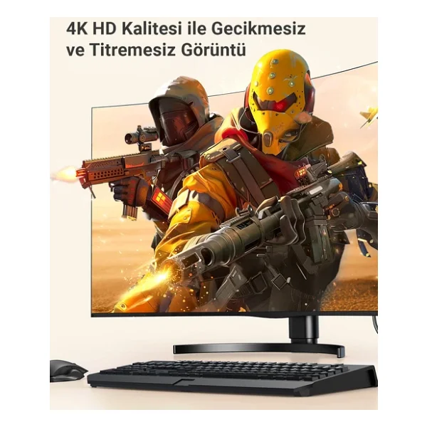 Ugreen 4K 1080p 120hz Displayport 1.2 To Hdmı 1.4 Örgülü Kablo, 1m, 35840 - Görsel 7