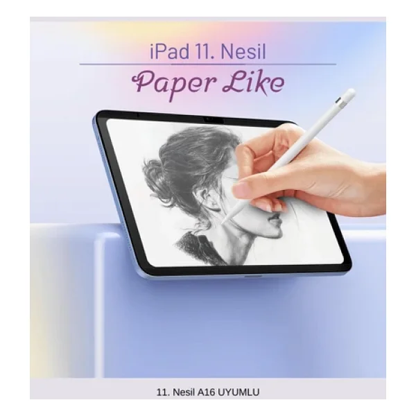 iPad 11. Nesil 2025 A16 Çip Uyumlu Paper-Like Gerçek Kağıt Hissi Tablet Ekran Koruyucu - Görsel 3