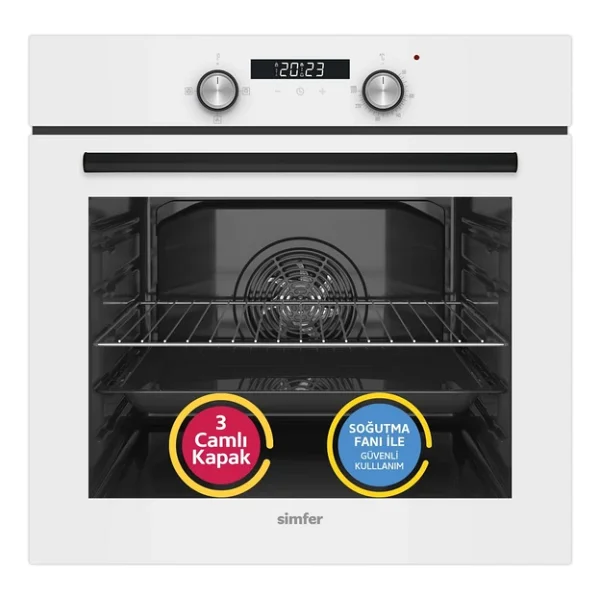 Simfer 4 Fonksiyon Trend Dijital Beyaz Power Turbo 2'li Ankastre Set (8231 Fırın + 3048 Ocak) - Görsel 4