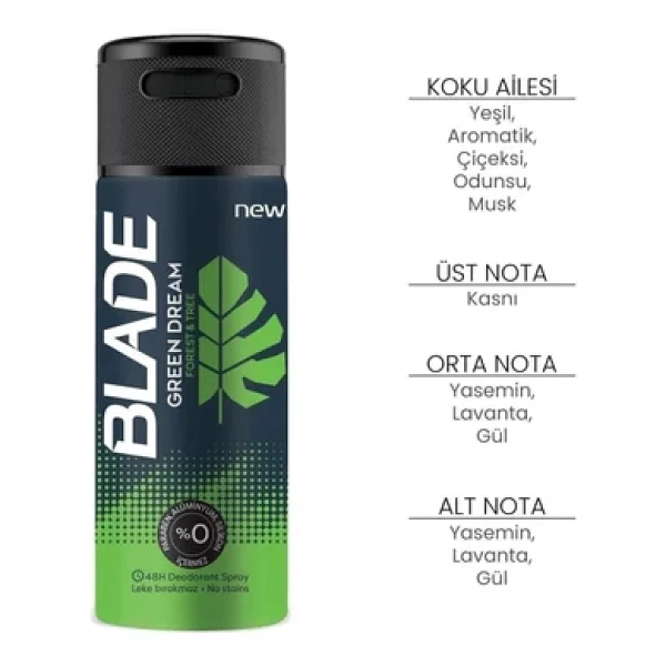 Blade Green Dream 150 Ml Erkek Deodorant - Görsel 2