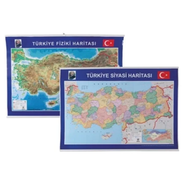 Gülpaş 70x100 Cm Türkiye Siyasi-Fiziki Çıtalı Harita - Görsel 4