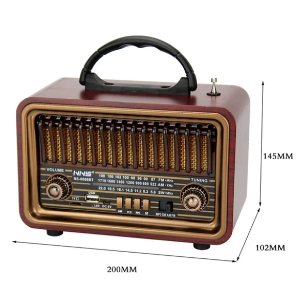 Nns Ns-8069bt Bluetooth Nostaljik Radyo - Görsel 3