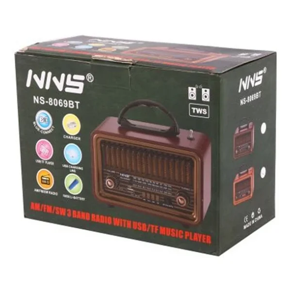 Nns Ns-8069bt Bluetooth Nostaljik Radyo - Görsel 5