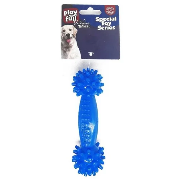 Playfull Dumbell Şeklinde Tırtıklı Plastik Köpek Oyuncağı 12x4 Cm - Görsel 3