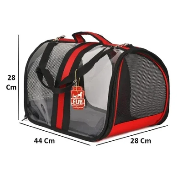 Pet Pretty Bacco Milano Şeffaf Kırmızı Kedi Taşıma Çantası - Görsel 7