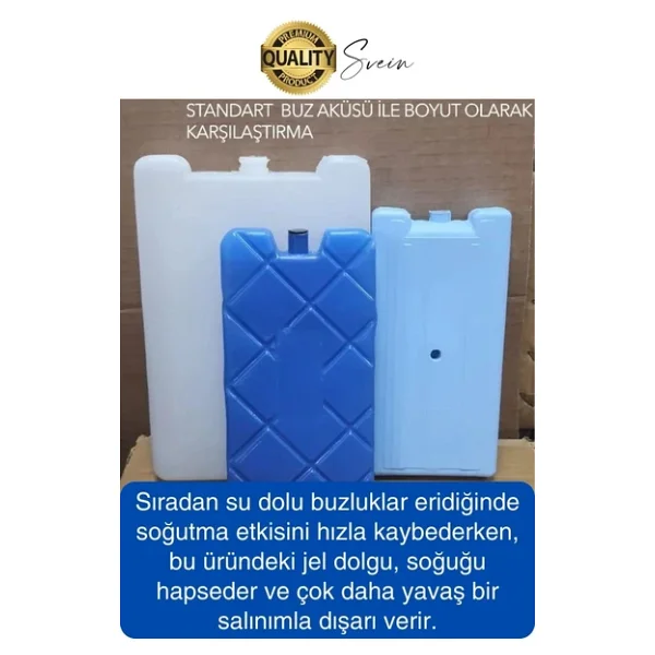 12 Saat Süreli 560 Gr Jel Dolu Buz Aküsü Plastik Soğuk Zincir Gıda Yiyecek Uzun Süre Koruma 1 Adet - Görsel 3