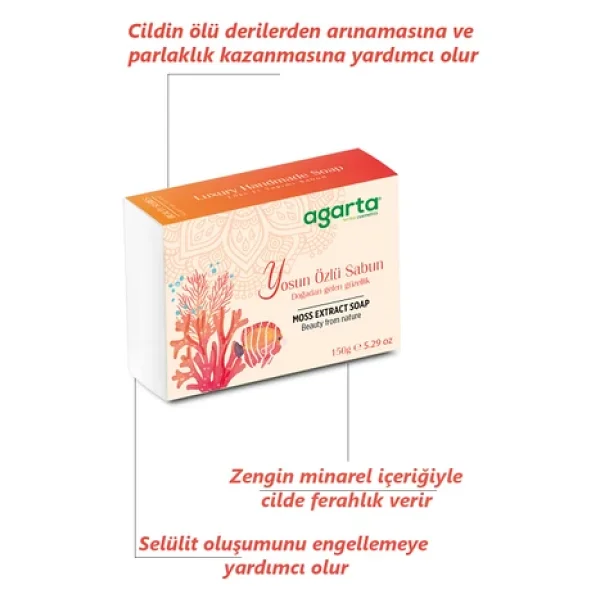 Agarta El Yapımı Doğal Yosun Özlü Sabun 150 Gr - Görsel 5