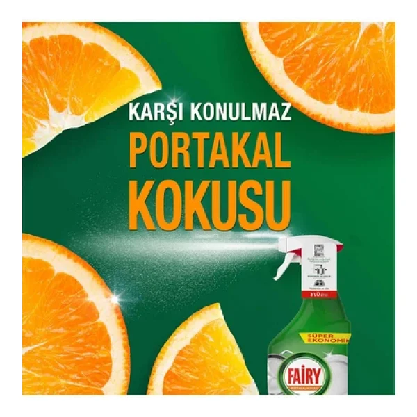 Fairy Power Sprey 3'ü 1 Arada Bulaşık Ve Mutfak Portakal Kokulu 500 Ml - Görsel 6