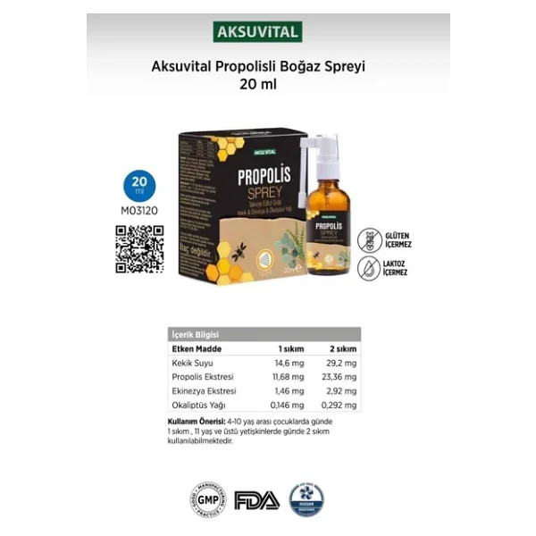 Aksu Vital Propolis Sprey 20 Ml - Görsel 4