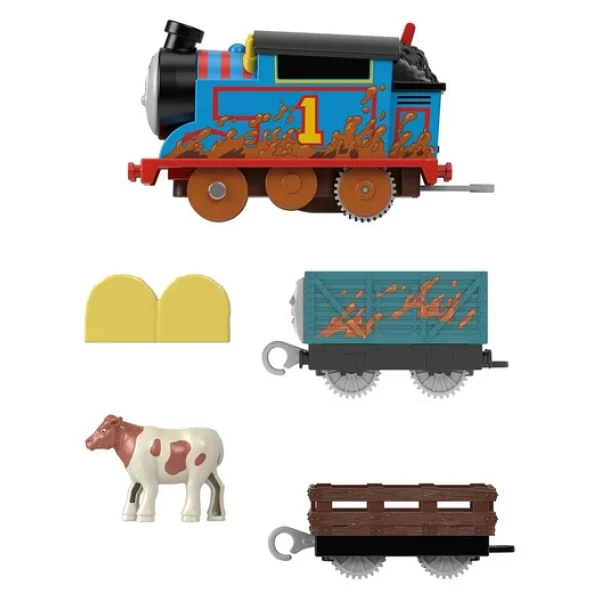 Orjinal Fisher Price Thomas Ve Arkadaşları Motorlu Vagonlu Büyük Trenler Motorized Muddy Thomas - Görsel 3
