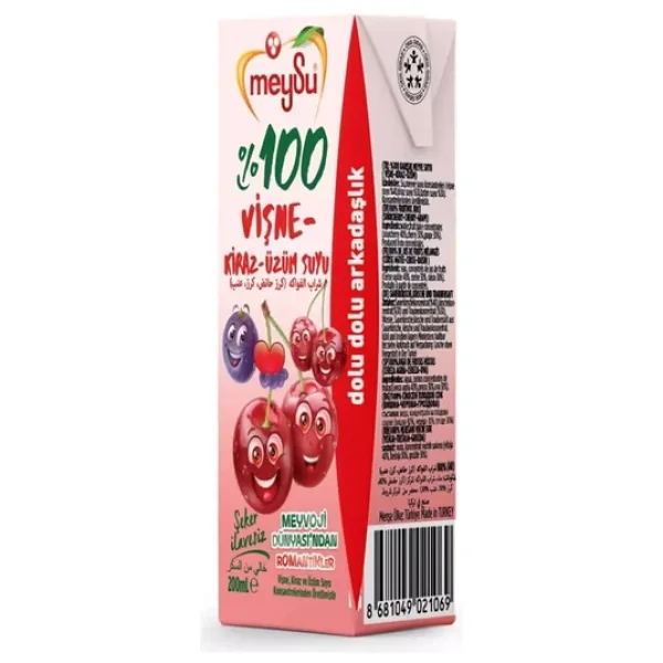 Meysu %100 Visne Kiraz Uzum Suyu 200 Ml X 27 Adet - Görsel 4
