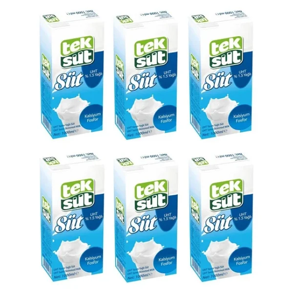 Teksüt Yarım Yağlı Süt 1 Lt X 6 Adet - Görsel 3