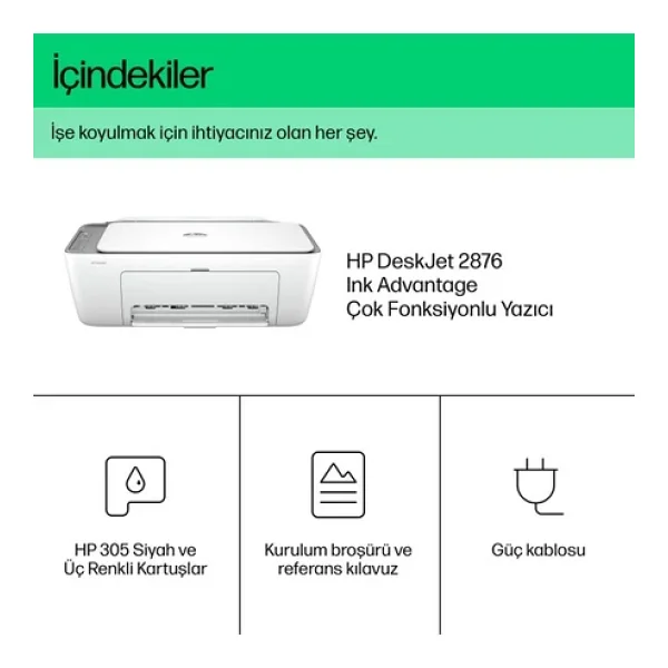 Hp Deskjet 2876 6w7e6c Wi-Fi Renkli Çok Fonksiyonlu Mürekkep Püskürtmeli Yazıcı - Görsel 6