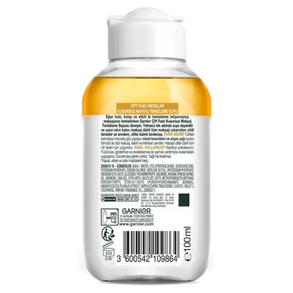 Garnier Çift Fazlı Micellar Kusursuz 100 Ml 2 Adet Makyaj Temizleme Suyu - Görsel 3