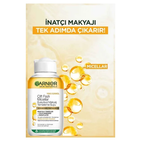 Garnier Çift Fazlı Micellar Kusursuz 100 Ml 2 Adet Makyaj Temizleme Suyu - Görsel 6