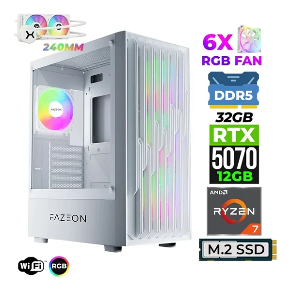 Xaser Astra X530 Ryzen 7 9700x 32gb DDR5 RAM 1tb M.2 Nvme SSD 12gb Rtx5070 Sıvı Soğutmalı Oyuncu Tavsiye Sistem - Görsel 3
