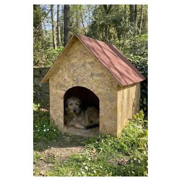 Reyo Köpek Kulübesi Büyük Boy Osb XL Kırmızı Çatılı100x100x78 Cm - Görsel 4