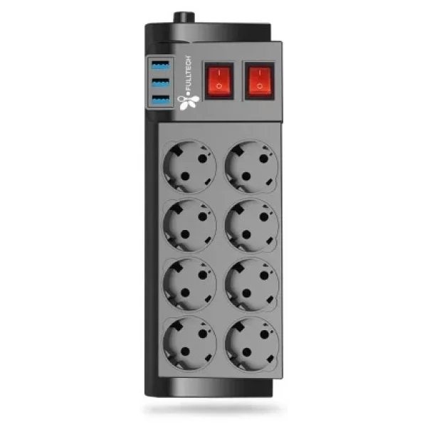 Fulltech Ftr-08 Anahtarlı Usb'li 2 M 8'li Akım Korumalı Priz - Görsel 4