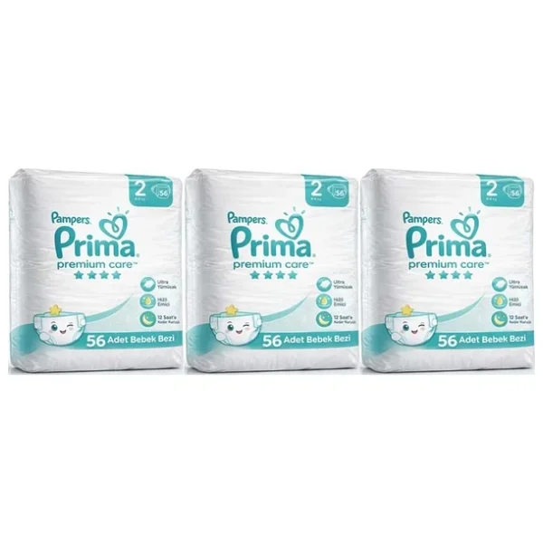 Prima Premium Care 2 Numara Mini 56'lı 3 Adet Bebek Bezi