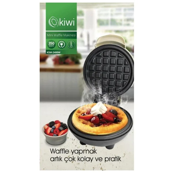 Kiwi Ksm-2400w Krem Mini Waffle Makinesi - Görsel 3