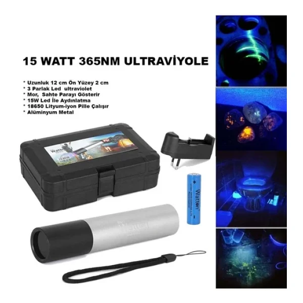 Markalonya Watton 15w 365-395nm Uv Ultraviyole Para Kontrol Bakteri El Feneri - Görsel 4