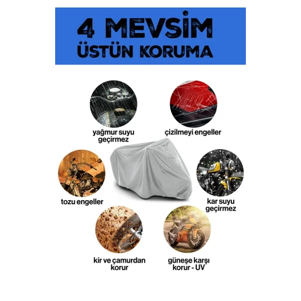 Yamaha Tricity 125 Motosiklet Brandası Çadır Örtü - Miflonlu - Görsel 2