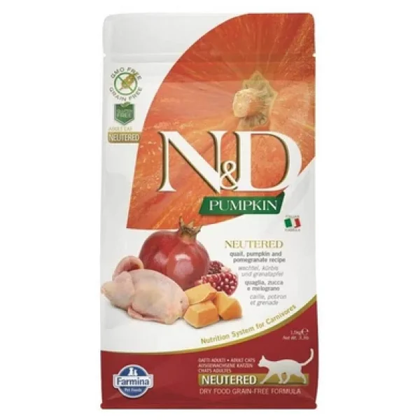 N&D Pumpkin Bıldırcınlı Balkabaklı Ve Narlı 5 Kg Kısırlaştırılmış Yetişkin Kedi Maması - Görsel 2