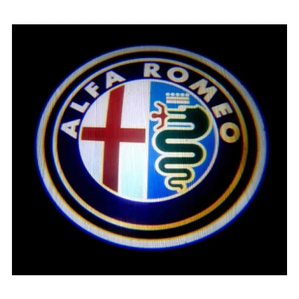 Alfa Romeo Araçlar İçin Pilli Yapıştırmalı Kapı Altı LED Logo - Görsel 4