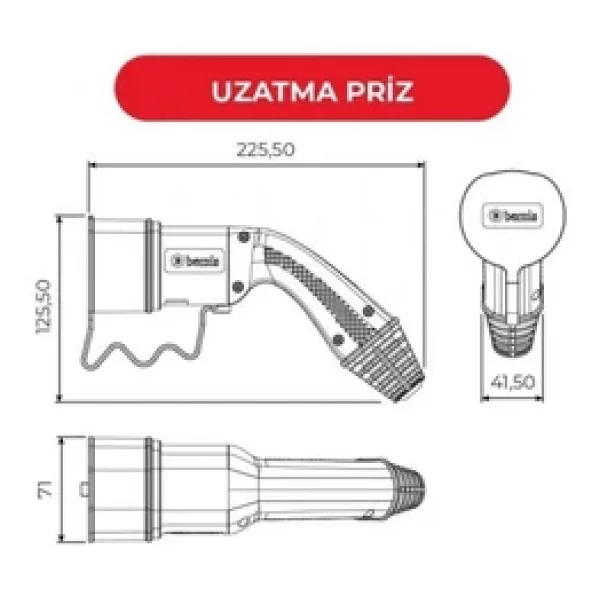 Bemis Bev-5032-1208 22 Kw 8 M Elektrikli Araç Şarj Kablosu - Görsel 5