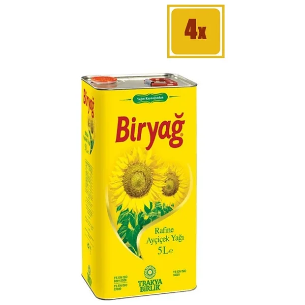 Biryağ Ayçiçek Yağı 5 Lt Teneke 4'lü - Görsel 5
