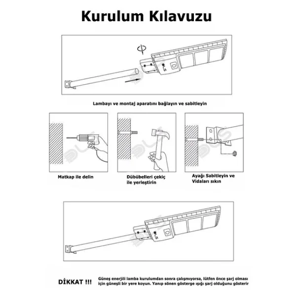 Lh99-500 500 Solar Dls Güneş Enerjili Bahçe Çevre Lambası - Görsel 6