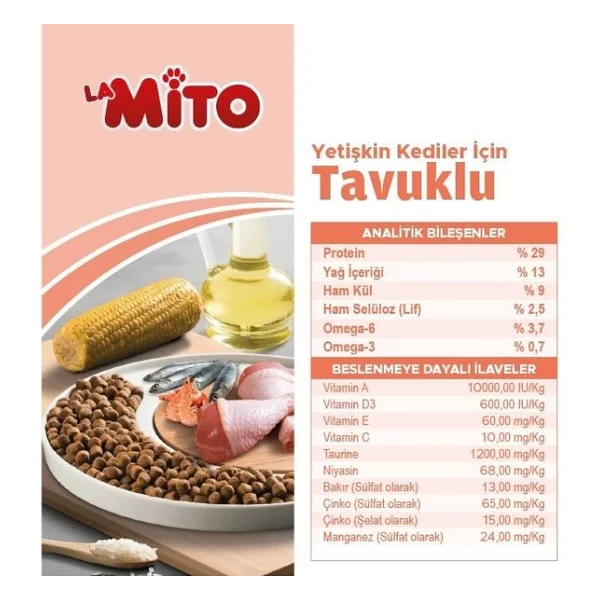 Mito Mix Tavuklu Ve Balıklı Yetişkin Kedi Maması 4 X 1 Kg - Görsel 7