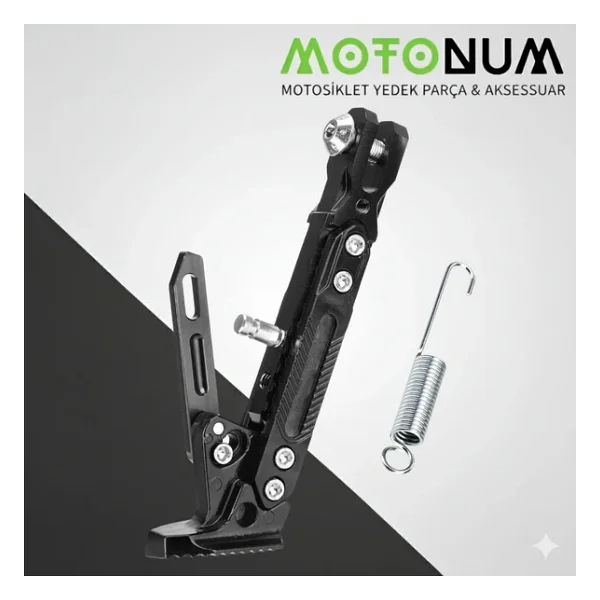 Yamaha Xenter 150 Yükseklik Ayarlı Metal Yan Sehpa-Siyah Detaylı-Ayk0963 - Görsel 3