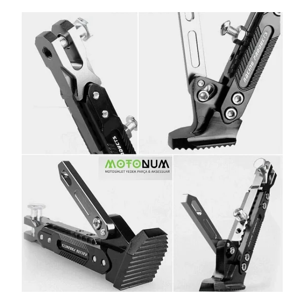 Yamaha Xenter 150 Yükseklik Ayarlı Metal Yan Sehpa-Siyah Detaylı-Ayk0963 - Görsel 6