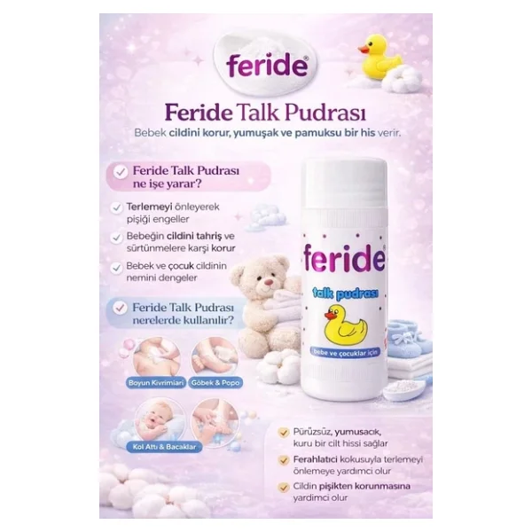 Feride Talk Bebek Pudrası 75 Gr - Görsel 4