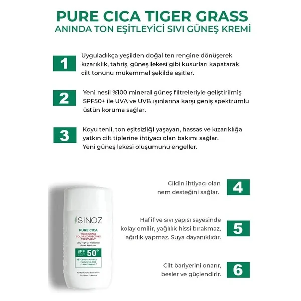 Sinoz Pure Cica Fluid Kızarıklık Karşıtı 50 Ml 50 Faktör Güneş Kremi - Görsel 4