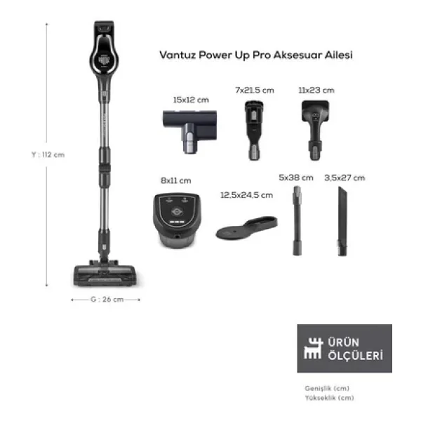 Karaca Vantuz Power Up Pro Black Chrome Dikey Süpürge - Görsel 6